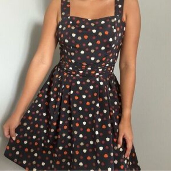 NWOT Navy + Apple Print Dress - Picture 2 of 6
